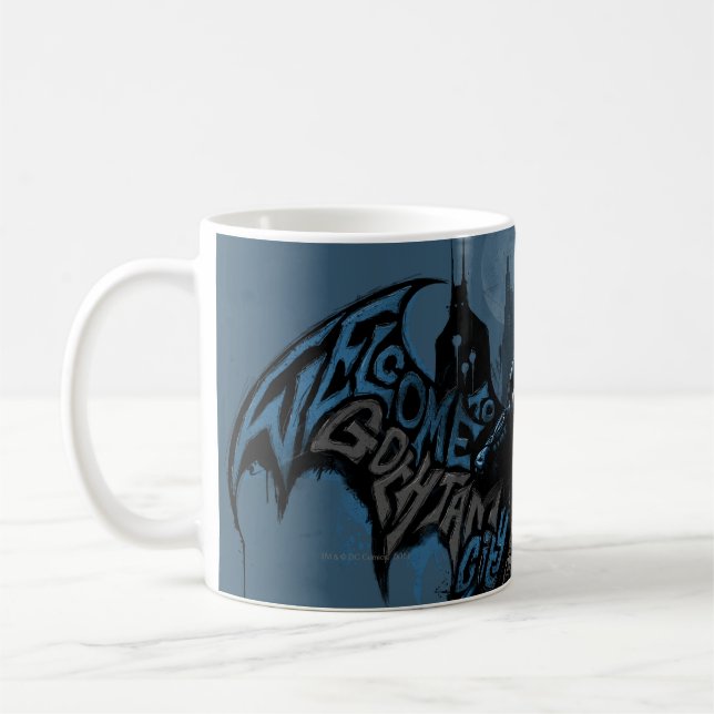 Mug Batman Gotham City Paint Drip Graphic (Gauche)
