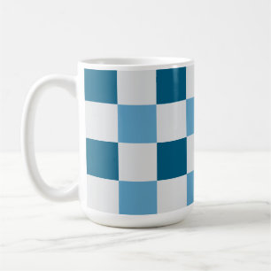 Mug Bâton Carré Motif en tableau blanc et bleu