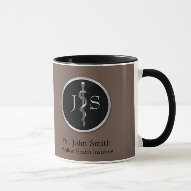 Mug Bâton d'Asclepius Noble et Classe en Argent (Droite)