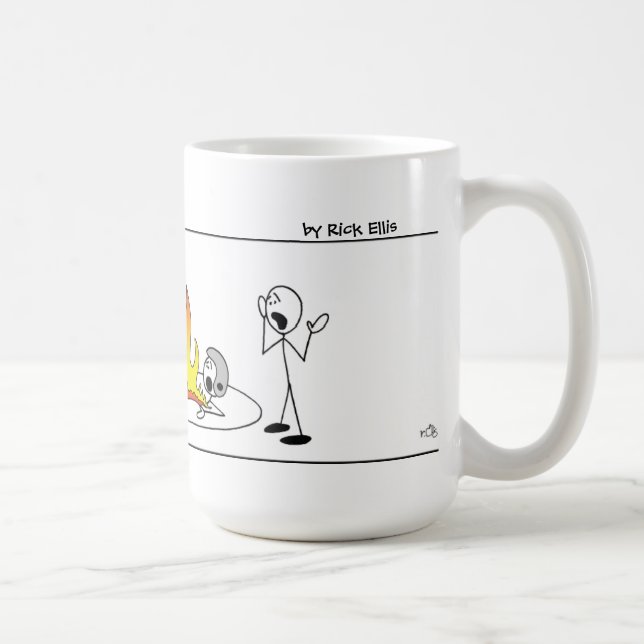 Mug Bâton drôle hommes lutte (Droite)