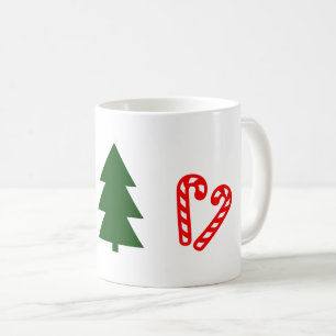 Mug Bâtons de Noël aux arbres verts
