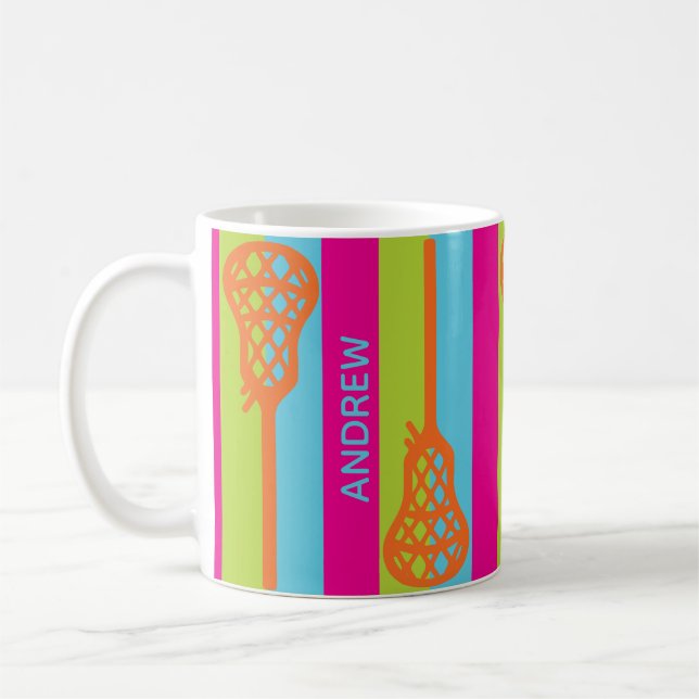 Mug Bâtons et bandes de crosse rétro couleur vive (Gauche)