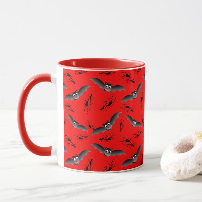 Mug Bats chauves-souris d'Halloween (Avec donut)