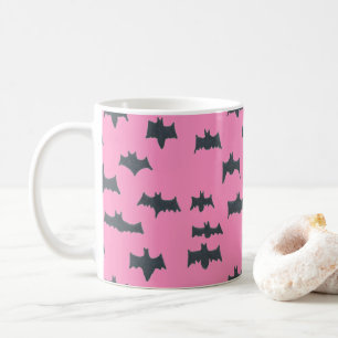 Mug Bats d'Halloween roses et noires