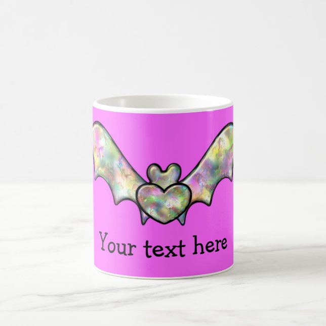 Mug Batte et coeur roses de Halloween (Centre)