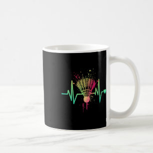 Mug Battement de coeur de badminton - Vintage Navette