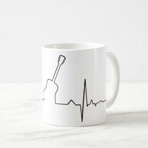 Mug Battement de coeur de guitare acoustique