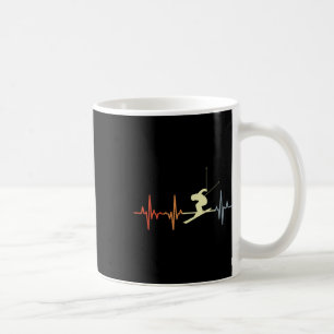 Mug Battement de cœur de skieur Amateur de ski vintage