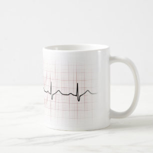 Mug Battement de coeur d'ECG sur le papier de