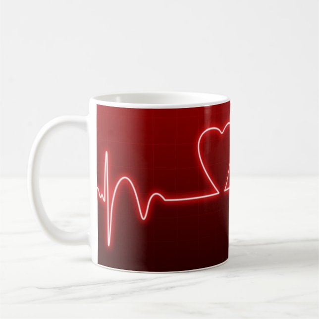 Mug Battement de coeur en forme de coeur Valentine (Gauche)