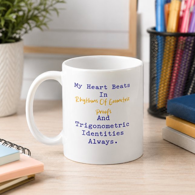 Mug Battements de cœur Preuves géométriques Identités  (Créateur téléchargé)