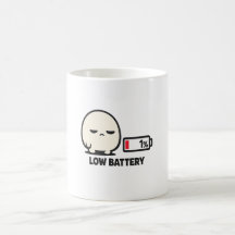 Batterie faible 1% - Minimaliste Personnage Mignon