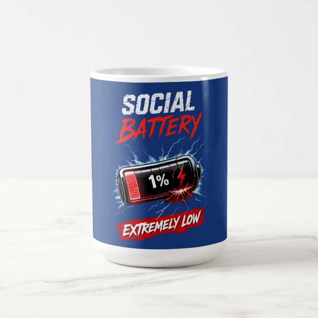 Mug Batterie Sociale Extrêmement Faible – Introverti D (Centre)