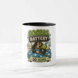 Mug Batterie Sociale Rentrez chez Vous Personnalisé Dr