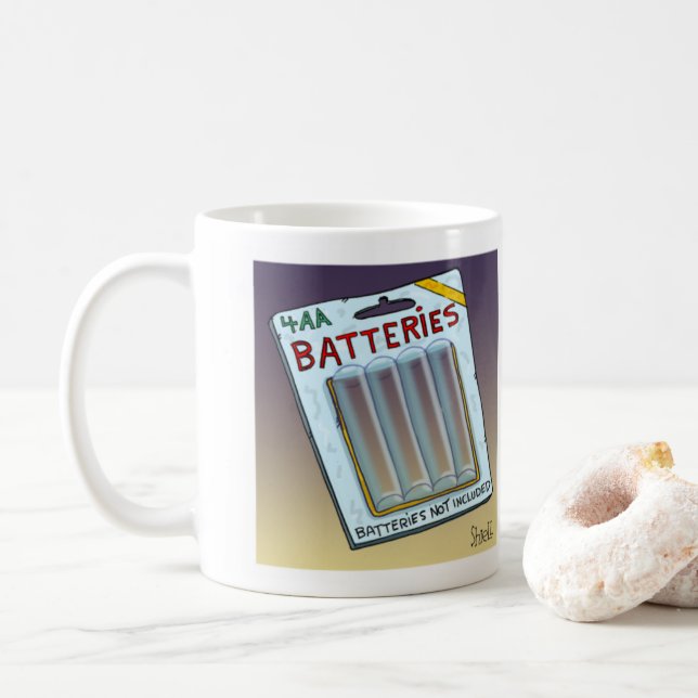Mug Batteries amusantes non incluses carte et cadeau. (Avec donut)