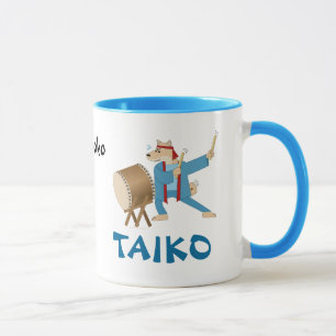 Mug Batteur de Taiko de chien de bande dessinée de