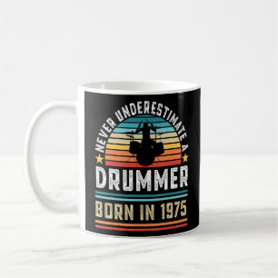 Mug Batteur né en 1975 50e Anniversaire Drumming