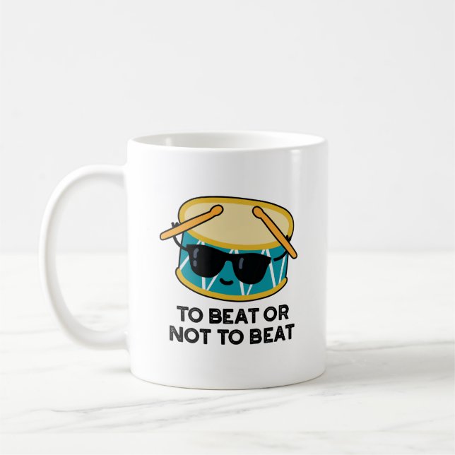 Mug Battre Ou Ne Pas Battre Drôle Shakespeare Drum Pun (Gauche)