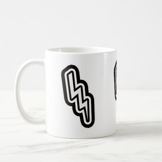 Mug Baudrier noir blanc Forme du monogramme (Gauche)
