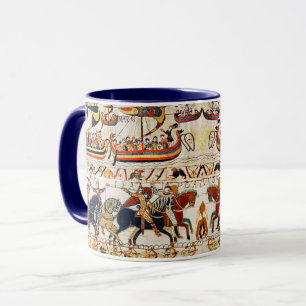 MUG BAYEUX, TAPISSERIE NORMAN KNIGHTS, NAVIRES VIKING,