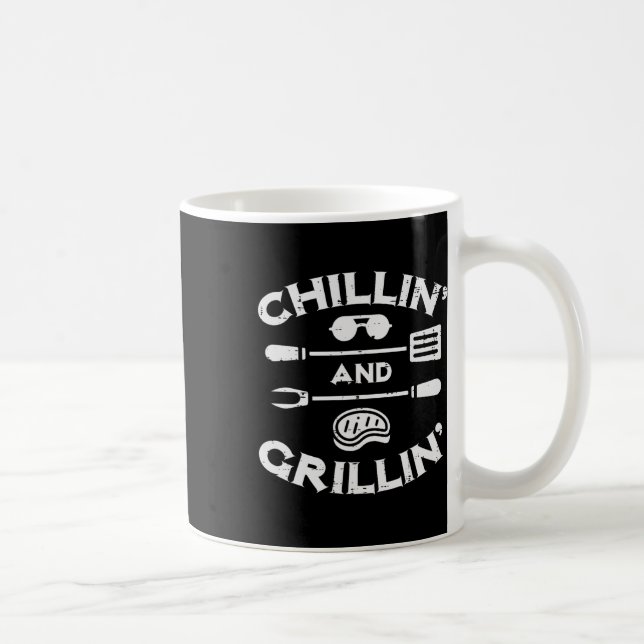 Mug Bbq Chillin Et Grillin Byrbecue Pit Hommes Femmes  (Droite)