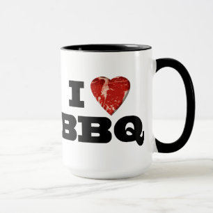 Mug BBQ du coeur I, griller drôle de forme de coeur d