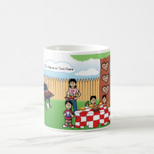 Mug BBQ Familial Personnalisé, Maman célibataire, 3 Ga