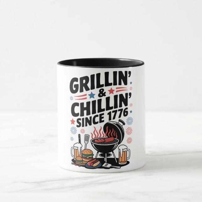 Mug BBQ "Grillin' & Chillin' depuis 1776" (Centre)