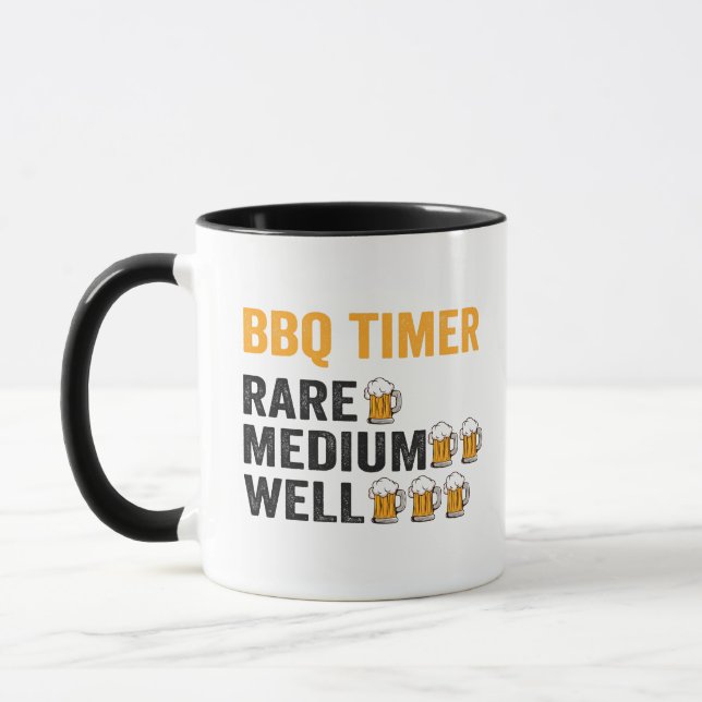 Mug BBQ Timer Bière Boire Funny Grilling Papa Cadeau (Gauche)