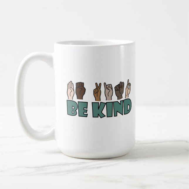 Mug Be Kind ASL American Sign Language (Gauche)