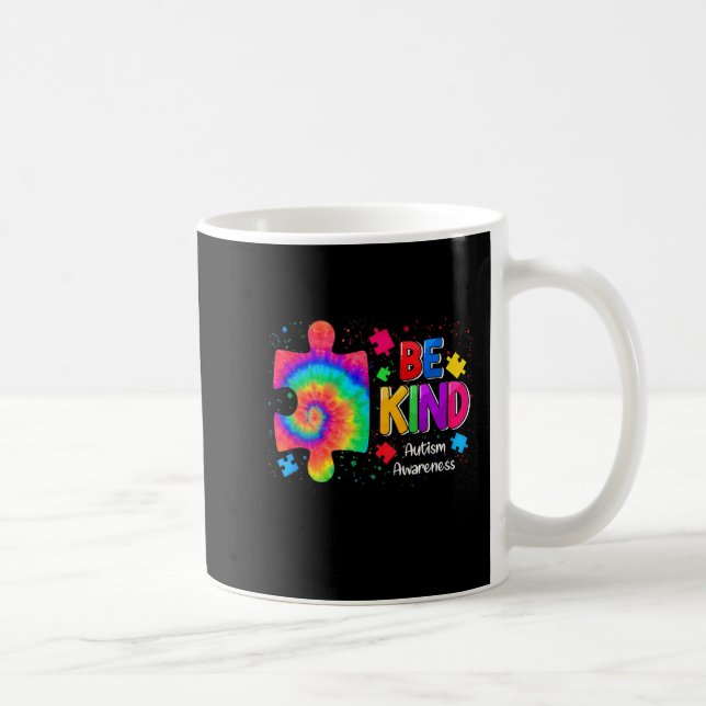 Mug Be Kind Puzzle Pieces Tie Dye Cute Autism Awarenes (Droite)
