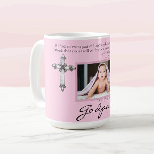 Mug Be My Godparents Proposal Pink Memorial Photo