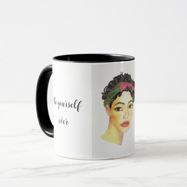 Mug Be yourself ever without fear of being happy (Devant gauche)