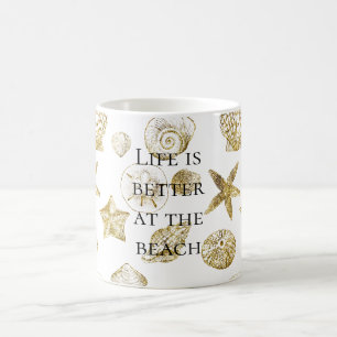 Mug Beach Gold Sea Shells