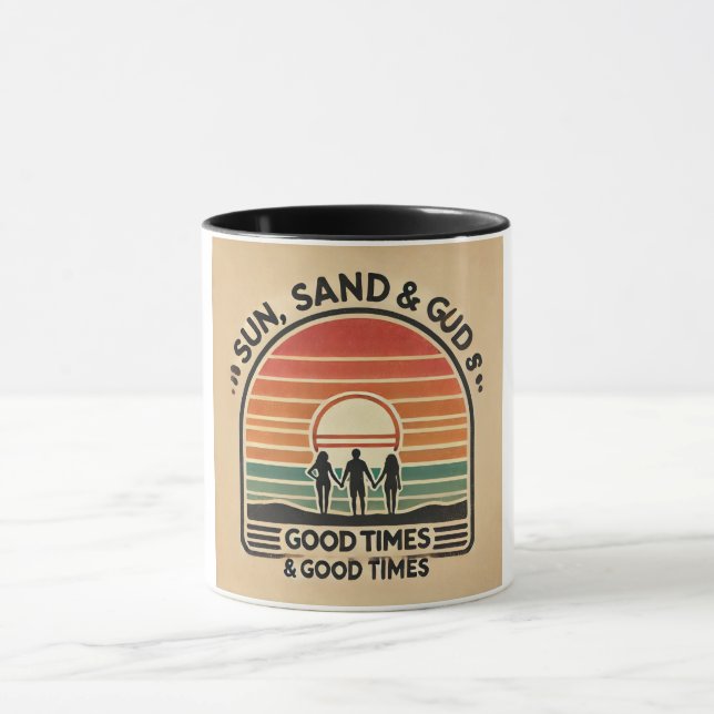 Mug Beach Vibes Sunset Amitié Objectifs (Centre)