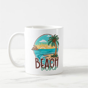 Mug Beach Vibes Sunset - Palm Tree Tropical & Ocean