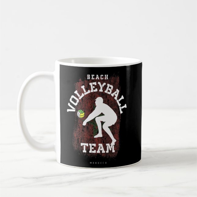Mug Beach Volleyball Maroc Drapeau Aimer Volleyball Jo (Gauche)