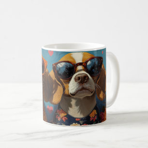 Mug Beagle aux roses du cœur pour la Saint-Valentin