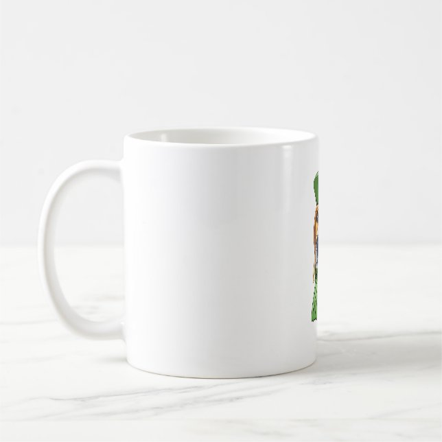 Mug Beagle de chien en vert béret français (Gauche)
