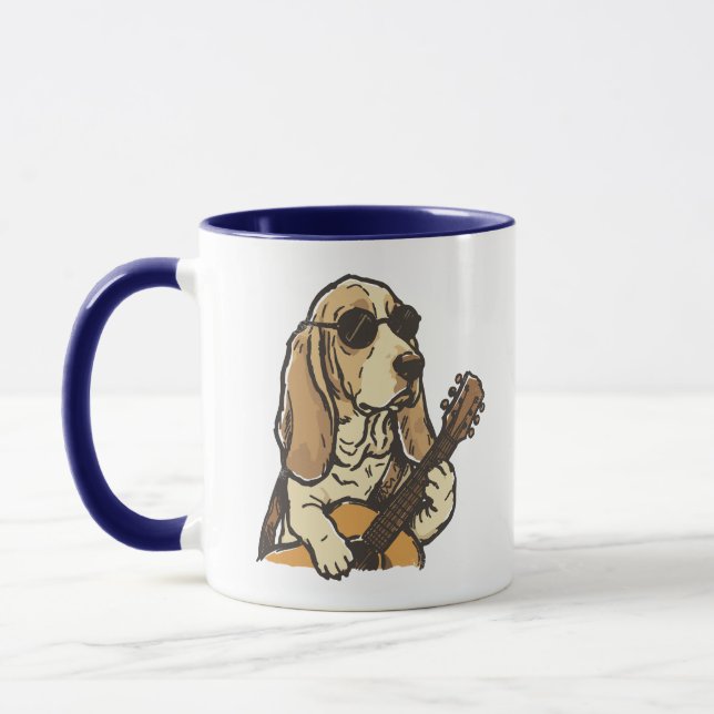 Mug Beagle Hippy Jouant de la Guitare  (Gauche)