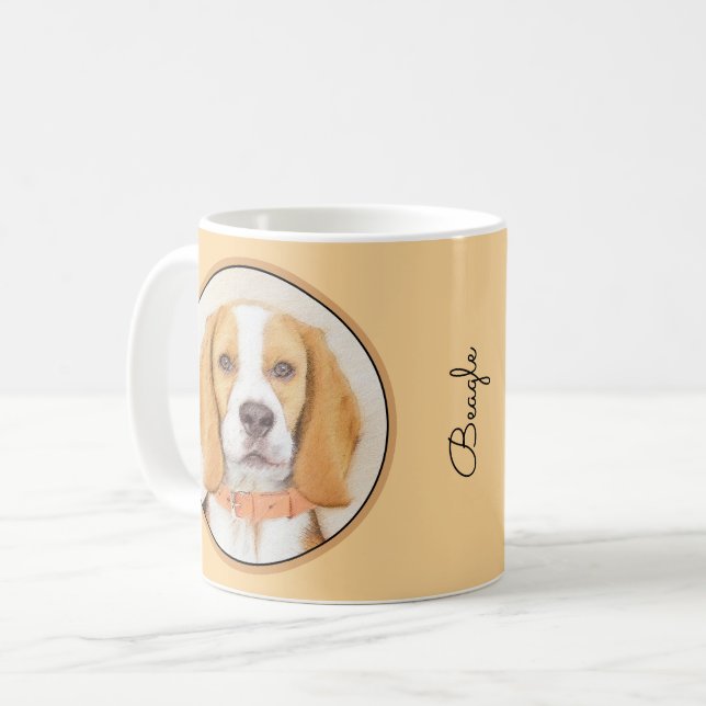 Mug Beagle Hound Dog Peinture Animal Art original (Devant gauche)