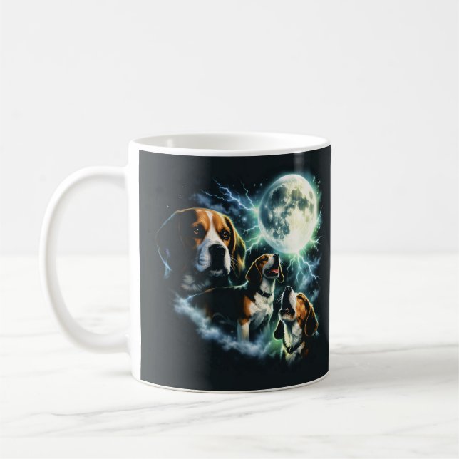 Mug Beagle hurlant à la Lune – Chien de Chasse Nuit (Gauche)