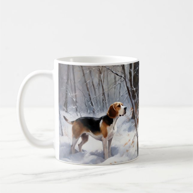 Mug Beagle Noël sous la neige (Gauche)