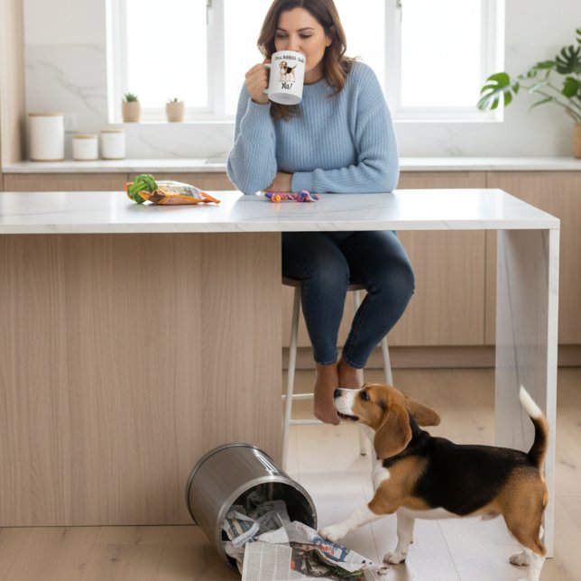 Mug Beagle noir et marron / typographie / Personna (Créateur téléchargé)