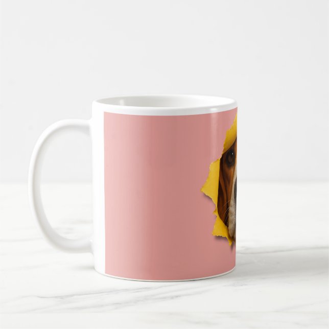 Mug Beagle Piseur Sur Papier (Gauche)