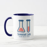 Mug Beaker & Test Tube Science Themed<br><div class="desc">Une tasse avec un dessin mignon d'un tube d'essai et d'un bécher. Parfait pour les types scientifiques.</div>