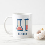 Mug Beaker & Test Tube Science Themed<br><div class="desc">Une tasse avec un dessin mignon d'un tube d'essai et d'un bécher. Parfait pour les types scientifiques.</div>