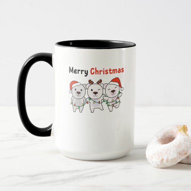 Mug Bear Christmas Animals (Avec donut)