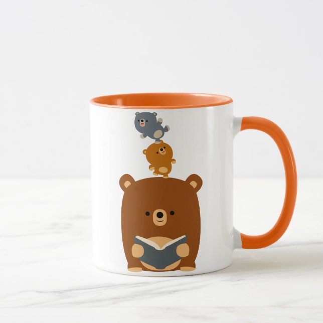 Mug Bear de lecture de caricatures mignonnes et de la  (Droite)