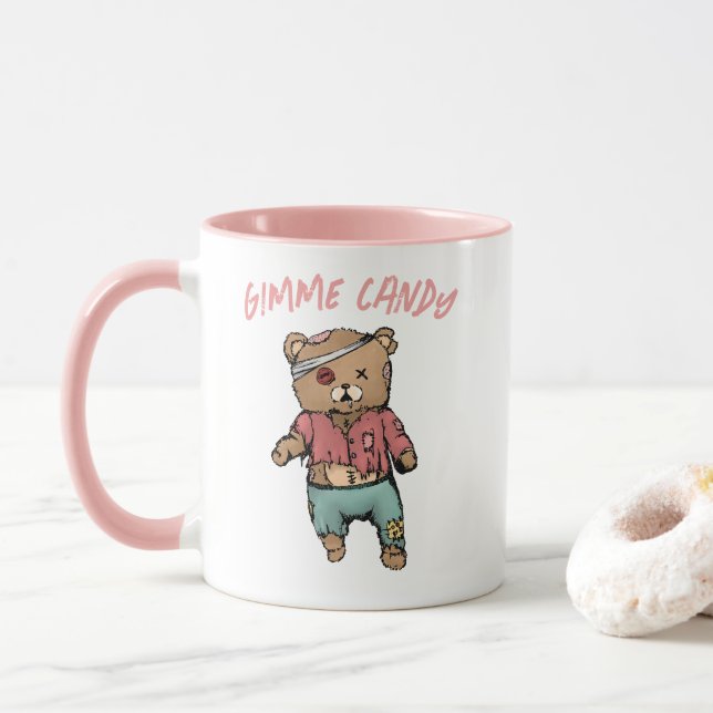 Mug Bear en Teddy rose mignonne Zombie Gimme Candy Hal (Avec donut)